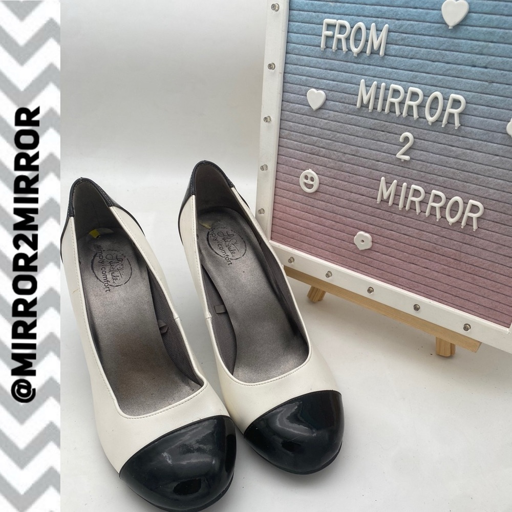 Life Stride Black and White Heels
